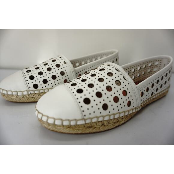 Kate Spade Leonia White Cut Out Perforated Woven Espadrille Flat SZ 7.5 NIB - Picture 4 of 10